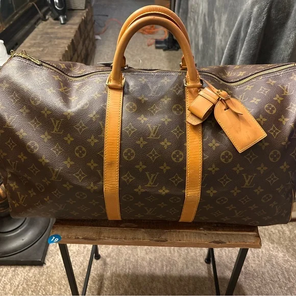 Louis Vuitton Monogram Canvas Duffel keepall w Vachetta Trim COA Included Sz55 - Picture 13 of 15